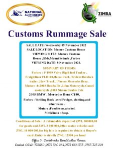 Customs Rummage Sale- Mutare