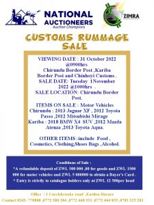 Customs Rummage Sale- Chirundu